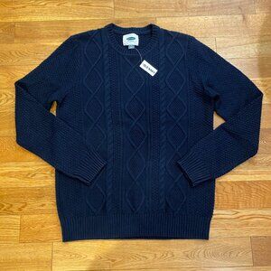 Old Navy Men's Cable Knit Sweater Pullover Long Sleeve Navy Blue NWT Medium
